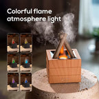Simulated Flame Aroma Diffuser Bonfire Air Humidifier Ultrasonic Cool Mist Maker Fogger LED Essential Oil Lamp Diffuser
