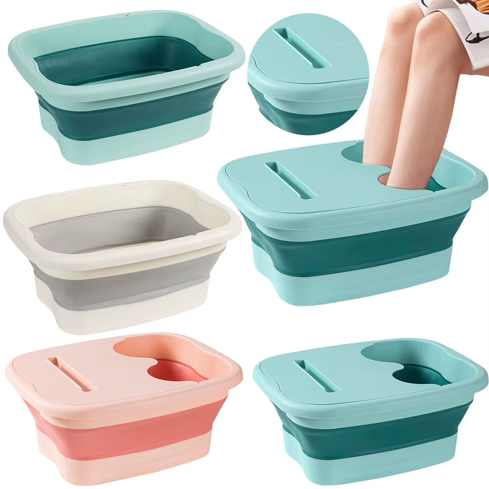 Portable Footbath Massage Bucket Easy to Store Foot Soaking Bath Tub Folding Basin for Relaxing and Pain Relief
