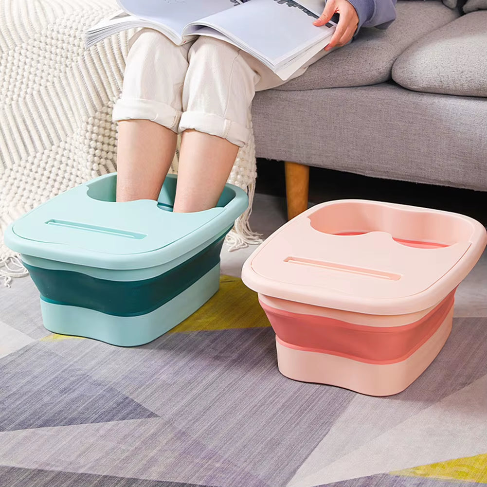 Portable Footbath Massage Bucket Easy to Store Foot Soaking Bath Tub Folding Basin for Relaxing and Pain Relief