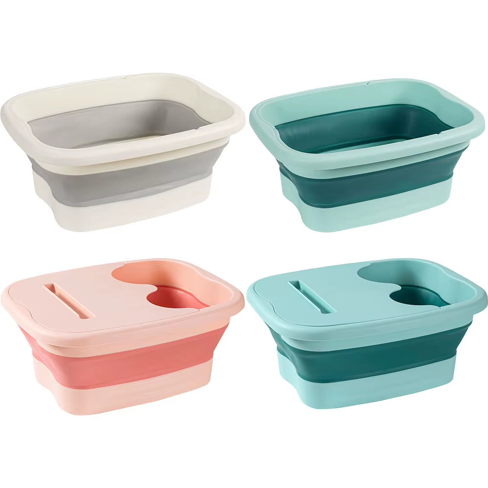 Portable Footbath Massage Bucket Easy to Store Foot Soaking Bath Tub Folding Basin for Relaxing and Pain Relief