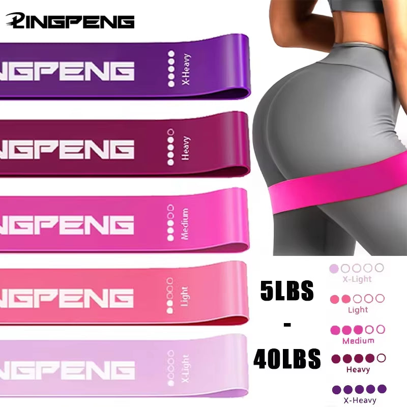 Portable Fitness Workout Equipment Rubber Resistance Bands Yoga Gym Elastic Gum Strength Pilates Crossfit Women Weight Sports