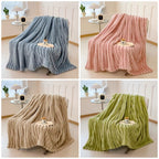 Solid Color Thickened Wide Striped Multifunctional Blanket, Can Be Used as Bed Sheet Cover Blanket, Nap Blanket, Pet Blanket