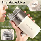 Insulated Juicer Double Layer Vacuum 304 Stainless Steel Juicers 350Ml USB Charge Portable 26 Blades Strong Power Freesh Juicer