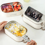 1500Ml Double Layers Stainless Steel 304 Thermal Lunch Box with Insulation Bag Leak-Proof Bento Box Adult Student Food Container