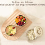 304 Stainless Steel Insulated Lunch Box with Storage Bag Portable Double-Layer Covered Lunch Box Office Student Sealed Lunch Box