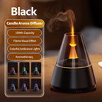 Simulated Flame Aroma Diffuser Bonfire Air Humidifier Ultrasonic Cool Mist Maker Fogger LED Essential Oil Lamp Diffuser