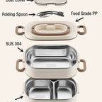 1500Ml Double Layers Stainless Steel 304 Thermal Lunch Box with Insulation Bag Leak-Proof Bento Box Adult Student Food Container