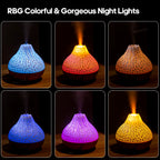 Volcano Air Humidifier 300Ml Desktop USB Water Mist Diffuser Purifier Air Freshener Nebulizer with Colorful Ambient Night Light