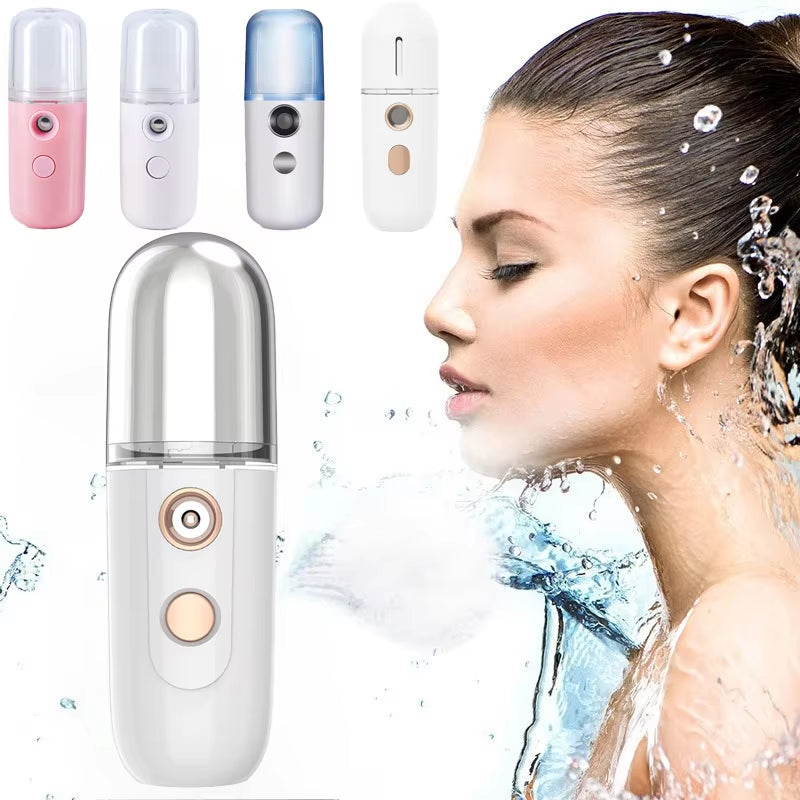 Mini Facial Steamer Nano Spray Moisturizing Vaporizer Face Mist Cold Spray Machine Humidifier Portable Beauty Humidificador USB