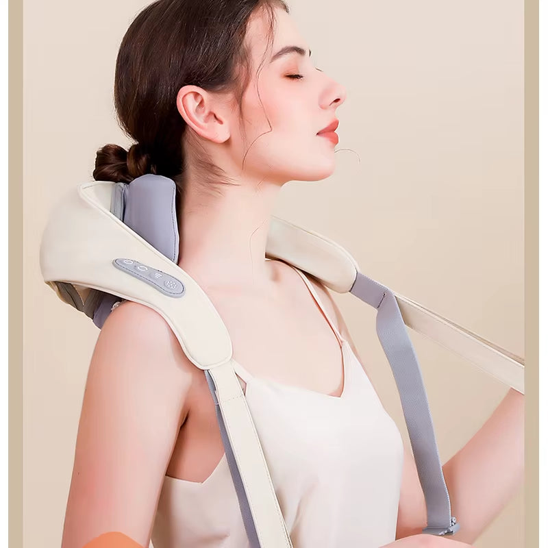 Wireless Electric Shoulder Massager Air Compress Kneading Multifunctional Neck Massager Shawl Massaging Muscle Relaxing