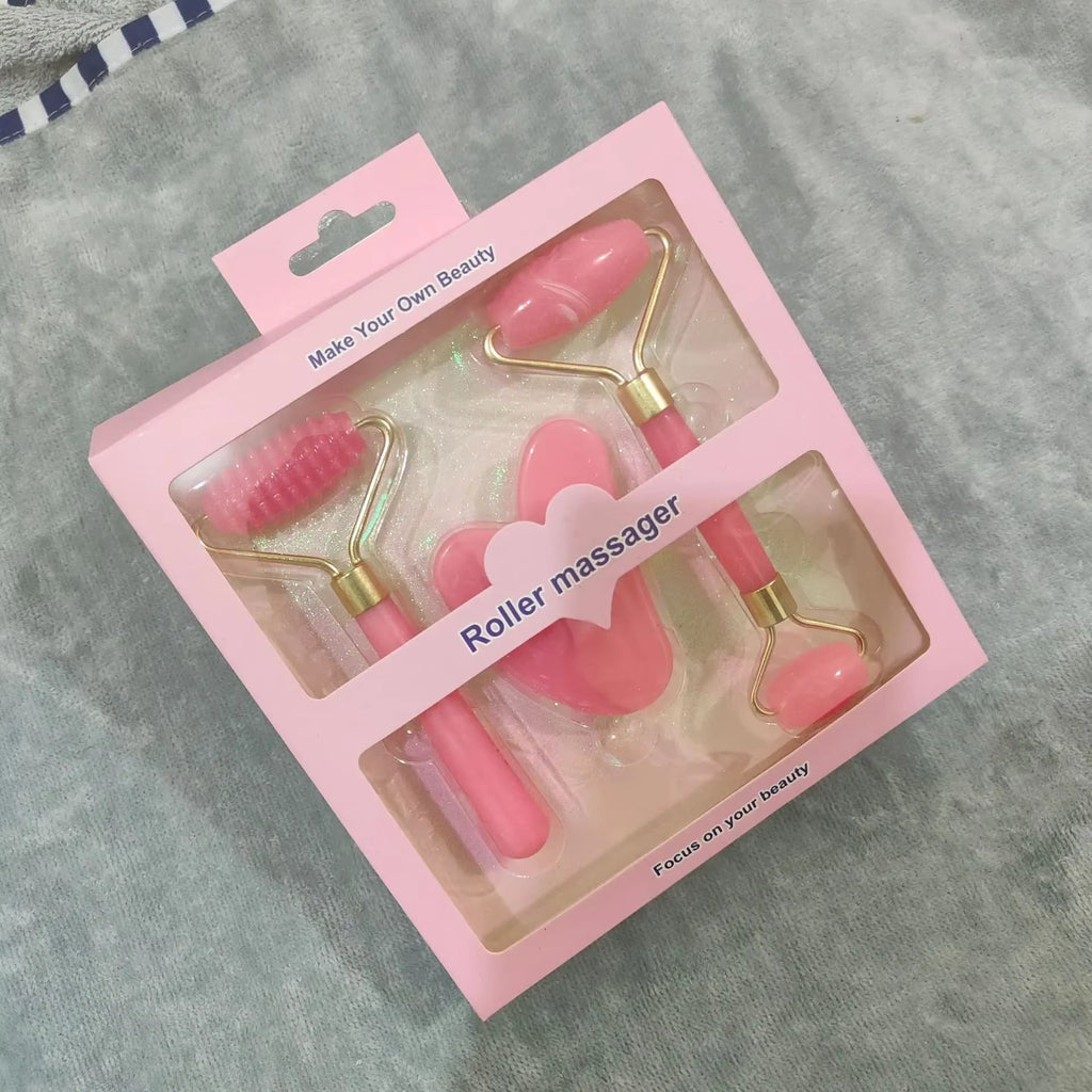 3Pcs Set Resin Roller Massager for Face Body Gua Sha Face Care Beauty Health Massage Tool Roller Not Jade Stone Facial Massager
