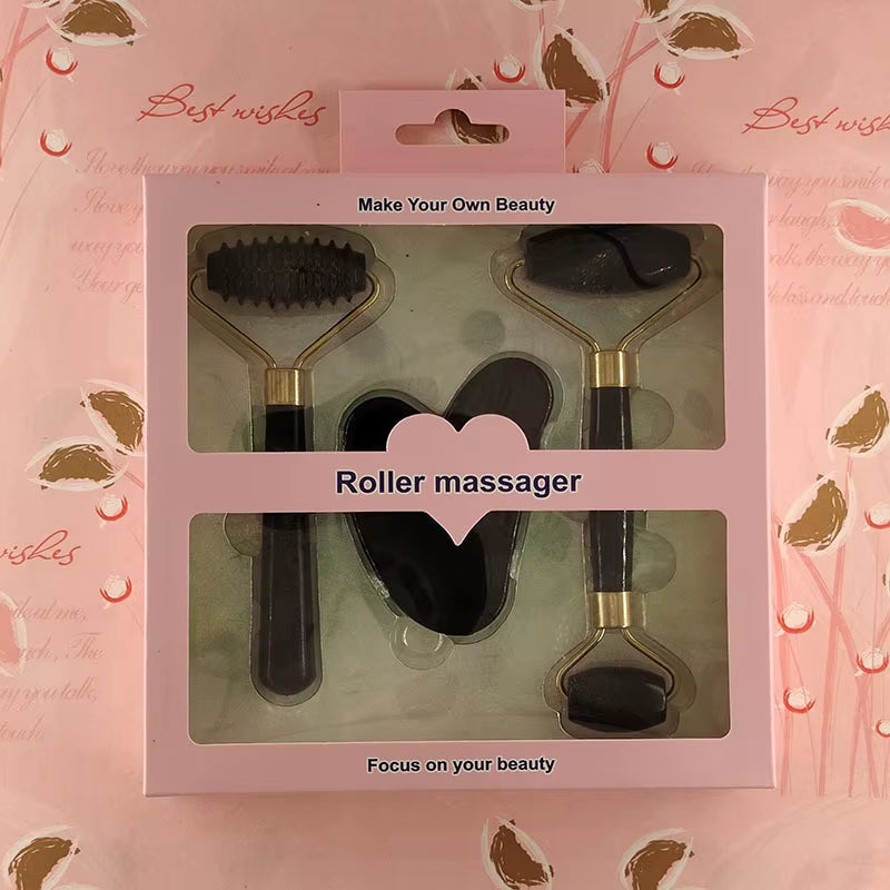3Pcs Set Resin Roller Massager for Face Body Gua Sha Face Care Beauty Health Massage Tool Roller Not Jade Stone Facial Massager