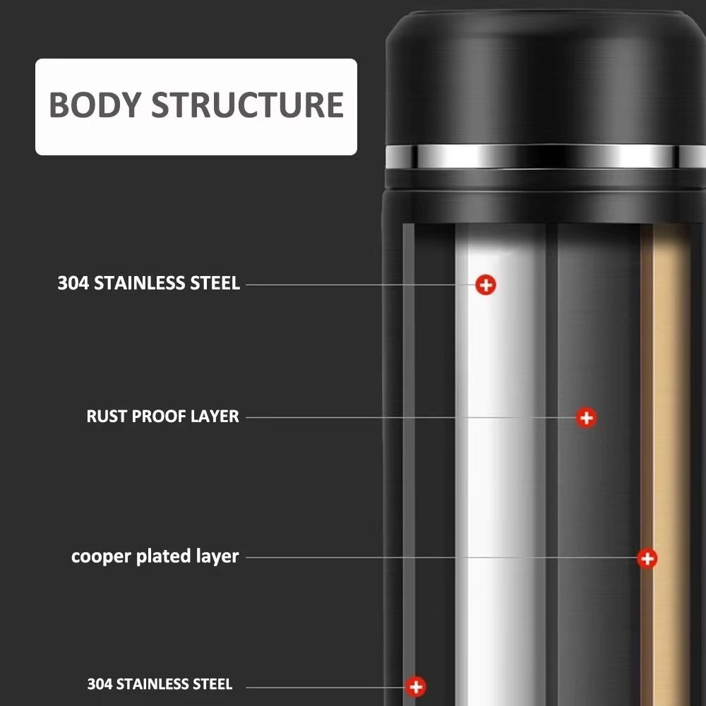 500Ml Thermos Bottle Smart Cup Digital with Temperature Display 304 Stainless Steel Thermos Bottle Long-Lasting Heat