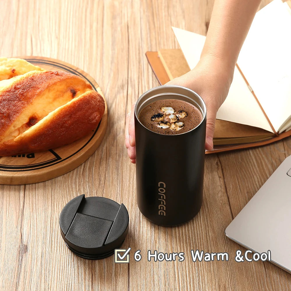 400ML Stainless Steel Coffee Thermos Bottle Thermal Mug Leakproof Car Vacuum Flasks Coffee Cup Travel Portable Insulated Bottles