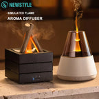 Simulated Flame Aroma Diffuser Bonfire Air Humidifier Ultrasonic Cool Mist Maker Fogger LED Essential Oil Lamp Diffuser