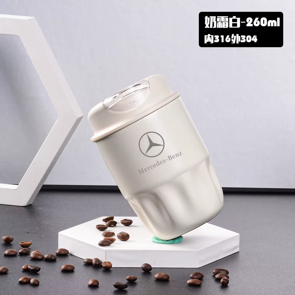 2025 New Car Portable Travel Coffee Cup 316 Stainless Steel Insulated Cup for Mercedes Benz B/C/E/S Class a Class C200L GLC GLK