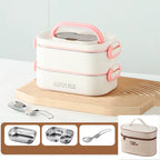 1500Ml Double Layers Stainless Steel 304 Thermal Lunch Box with Insulation Bag Leak-Proof Bento Box Adult Student Food Container