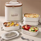 1500Ml Double Layers Stainless Steel 304 Thermal Lunch Box with Insulation Bag Leak-Proof Bento Box Adult Student Food Container