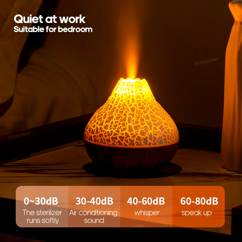 Volcano Air Humidifier 300Ml Desktop USB Water Mist Diffuser Purifier Air Freshener Nebulizer with Colorful Ambient Night Light