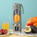 10 Blades Portable Fruit Juicer 450Ml Capacity 3 Gears USB Rechargeable Blender Ice Crusher for Shakes and Smoothies Juicer Cup